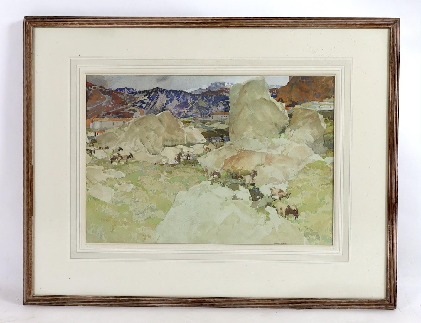 Sir William Russell Flint RA PRWS (British, 1880-1969), 'Early Spring in The Guadarrama', watercolour, 36.5 x 54cm